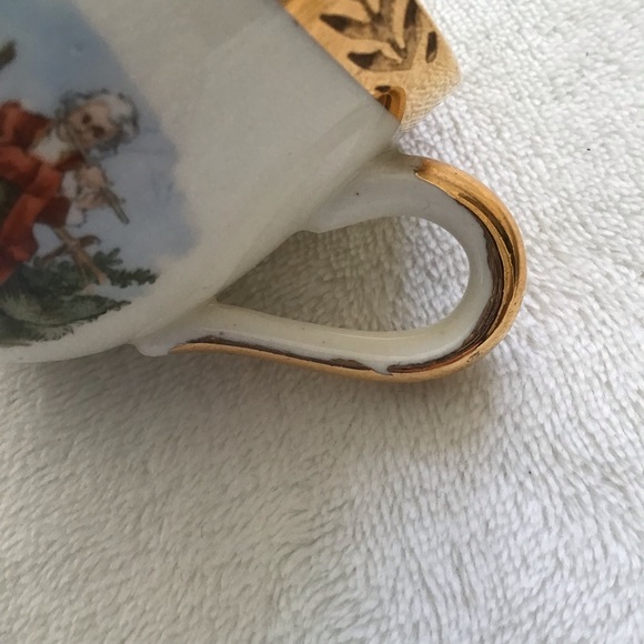 Vintage W.S. George Warranted 22 Karat Gold Ardalt Demitasse Half Cup Saucer - Picture 9 of 15